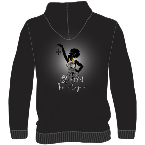 Black Girl From Eugene Black Hoodie - Image 2