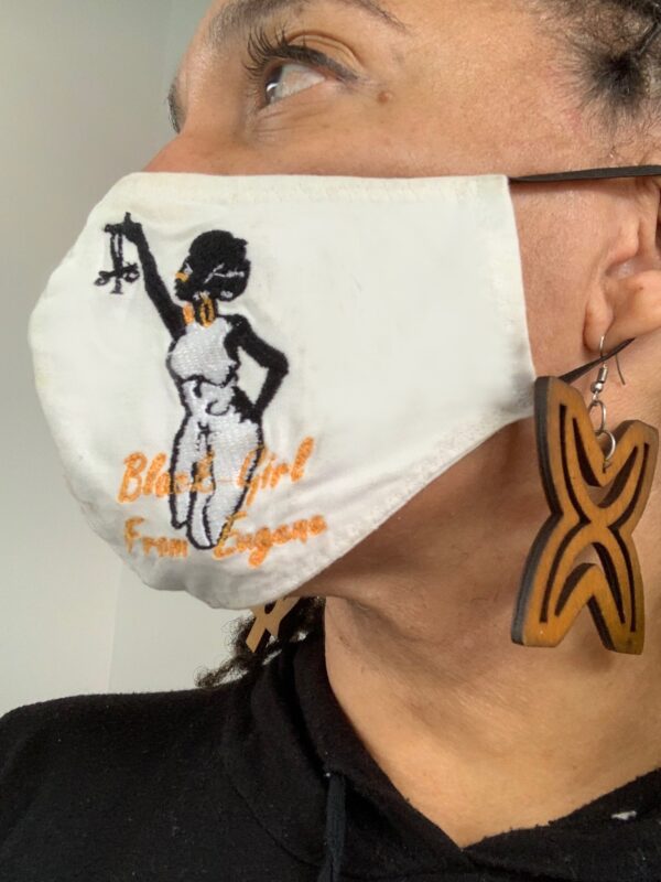 Black Girl From Eugene Embroidered Face Mask